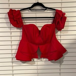 Red Revolve top